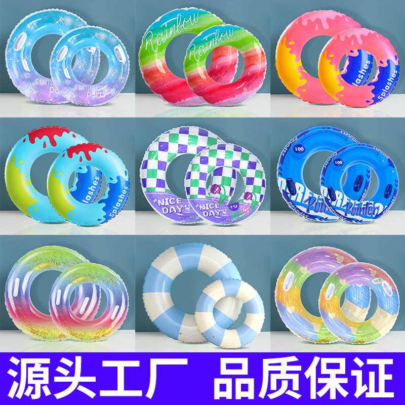 new cross-border thickened internet celebrity sequined starry mermaid swimming ring for children men and women swim ring underarm swimming ring water wing