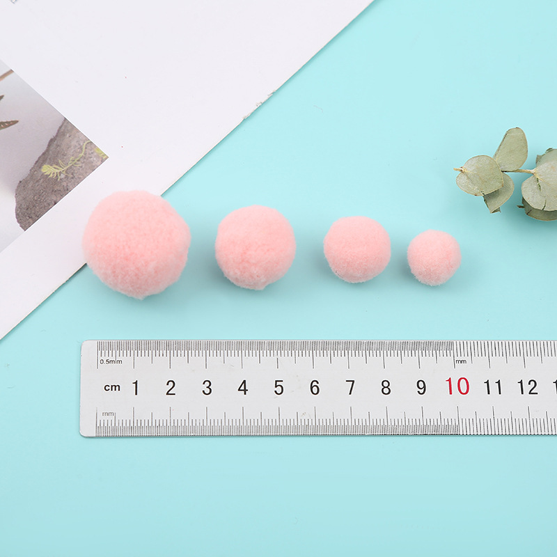 Cross-Border Wholesale High Elastic Fur Ball Handmade DIY Polyester Color Pompons Toy Shoes and Hats Clothing Accessories Small Fur Ball