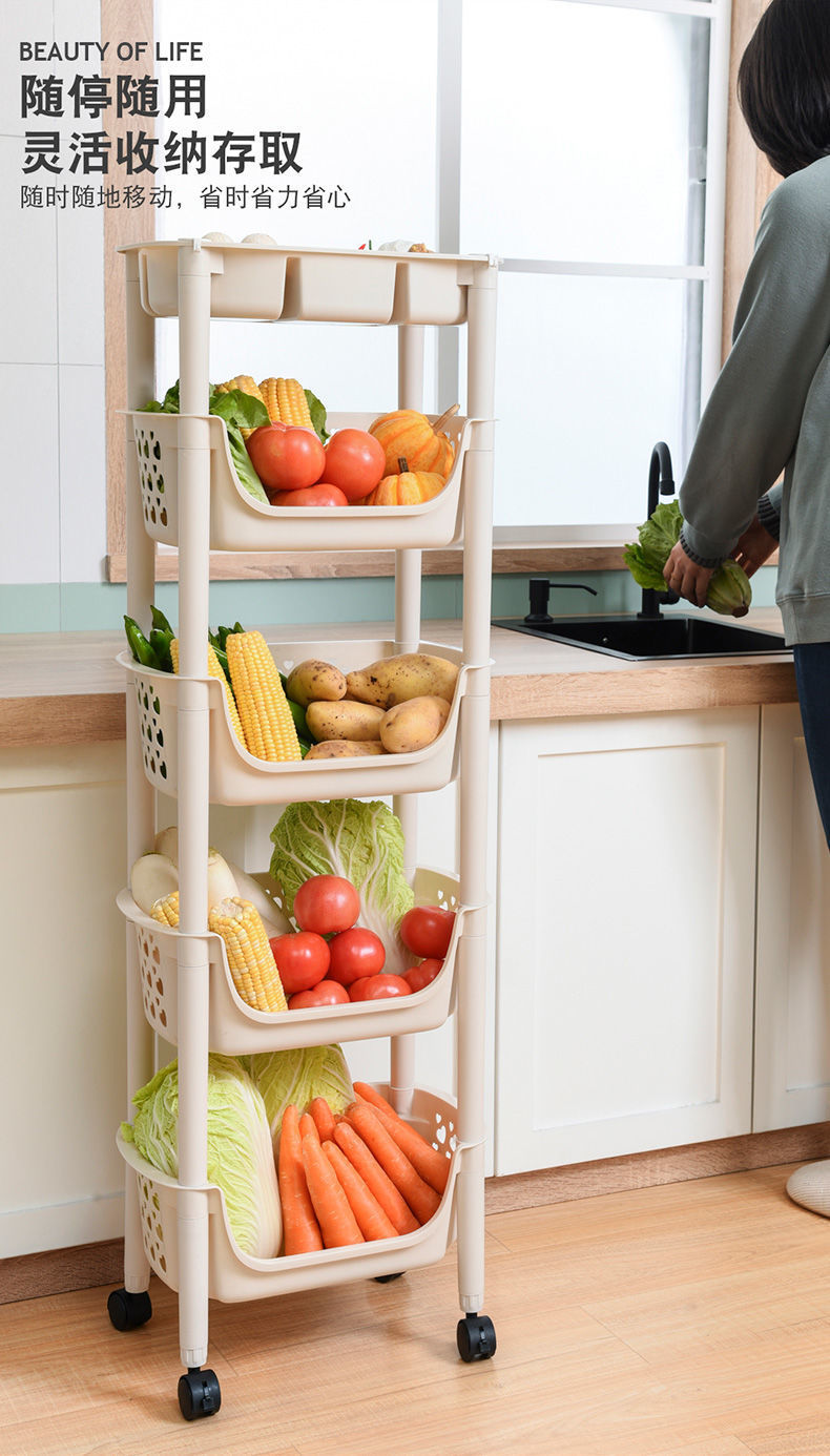 厨房架子置物架落地多层放菜架子厨房用品收纳神器蔬菜万能收纳架