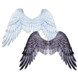 大人款天使之翼黑白羽毛鹰羽硬翅膀舞台表演拍照道具公主装扮背饰