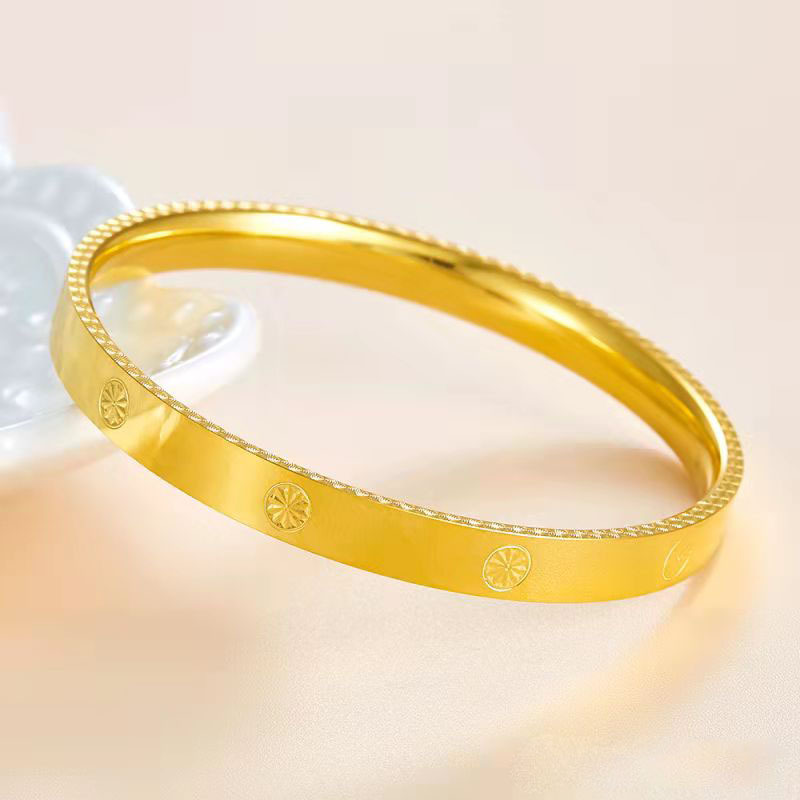 999千足金手镯5g工艺黄金手镯纯金女款手环生日礼物水贝黄金批发
