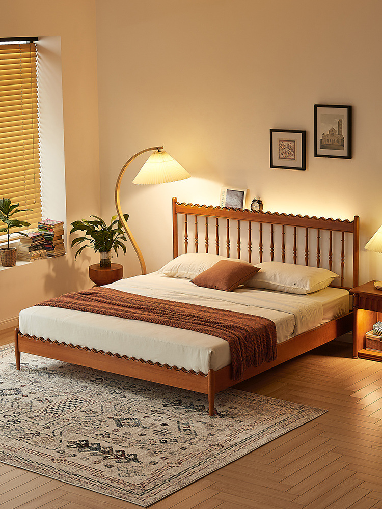 8日式风格樱桃原木双人主卧中古家具