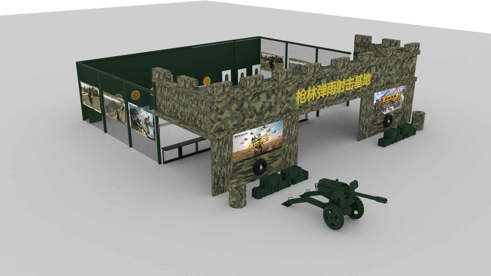 枪林弹雨射击场气炮枪 cs打靶枪 打气球枪夜市摆摊打枪设备