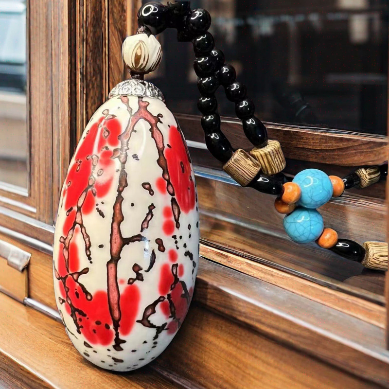 千眼菩提子手把件吊坠挂件磨好成品三彩彩色果文玩把玩件手串礼品