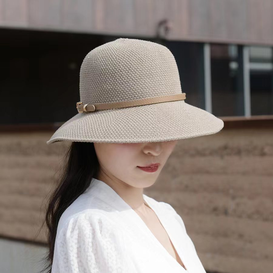 New Hat Female Summer Fisherman Hat Bucket Hat Fashion Sun Protection Sun Hat All-Matching Western Style Folding Top Hat Wholesale