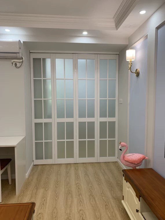 实木折叠门阳台衣帽间储物间房间衣柜阳台柜折叠对开移门尺寸