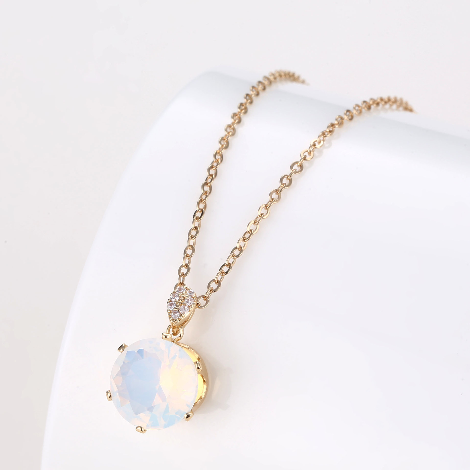 卡诗饰品 欧美新款蛋白石2021项链女式嘻哈复古经典纯色独立包装