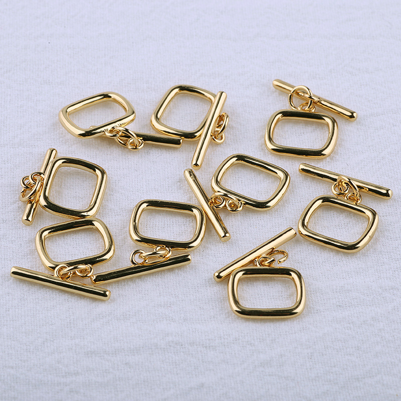 真金电镀铜项链ot扣手链iq扣爱心收尾扣贝壳ot扣饰品配件搭扣批发