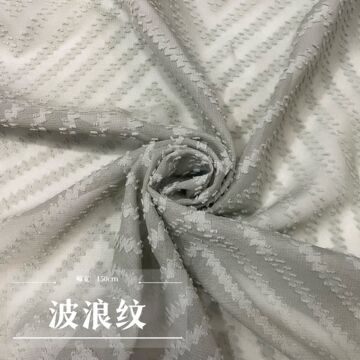 雪纺布立体波浪纹提花剪花面料 春夏款轻薄垂坠女装连衣裙衬衫布