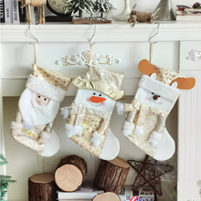 创可达跨境新款圣诞袜绒布圣诞老人雪人驯鹿壁炉挂件圣诞树装饰品