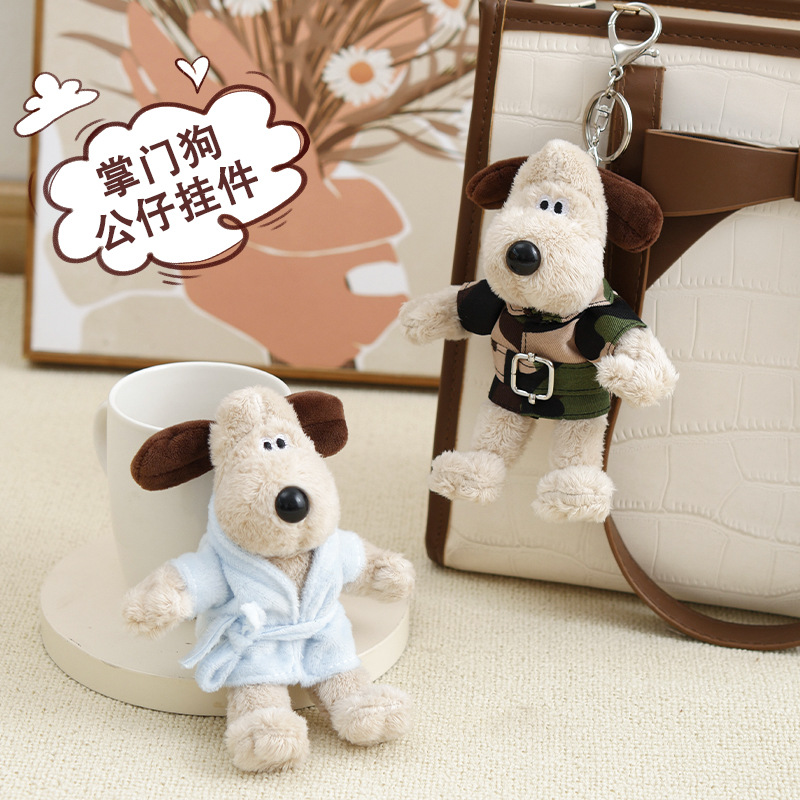 Wallace and Gromit Military Uniform Small Pendant Cute Plush Doll Valentine's Day Gift Purse Accessories Pilot Doll