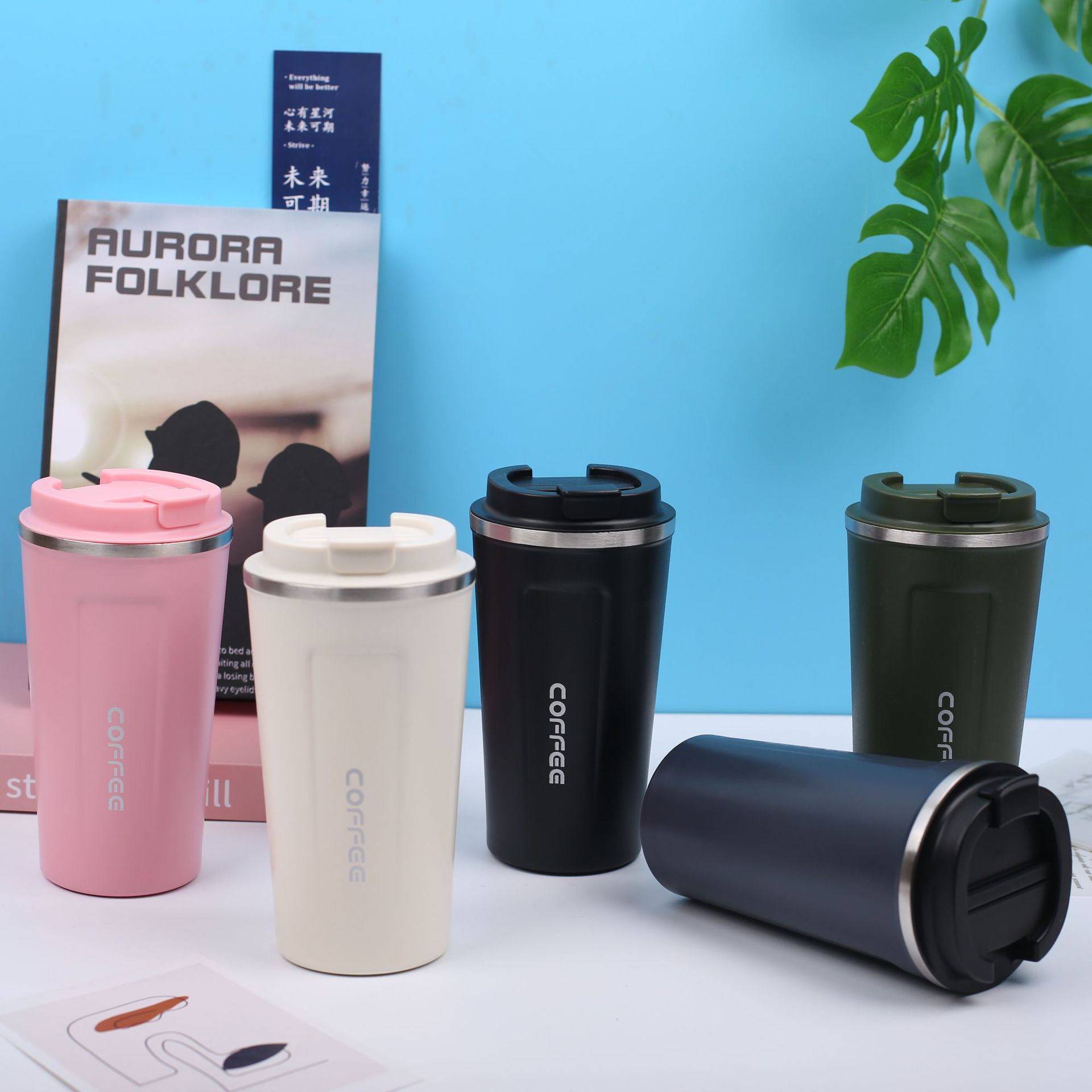 Cross-Border Foreign Trade 304 Thermos Cup Vacuum Coffee Cup Portable and Simple Car Tumbler Activity Gift Cup