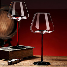 黑领结红杆勃艮第红酒杯大肚杯欧式高脚杯套装家用水晶玻璃醒酒器