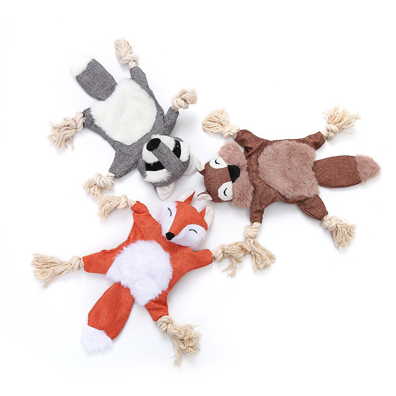Amazon Best-Selling Dog Plush Toy Squirrel Fox Shape Containing Ringing Paper BB Cat Toy