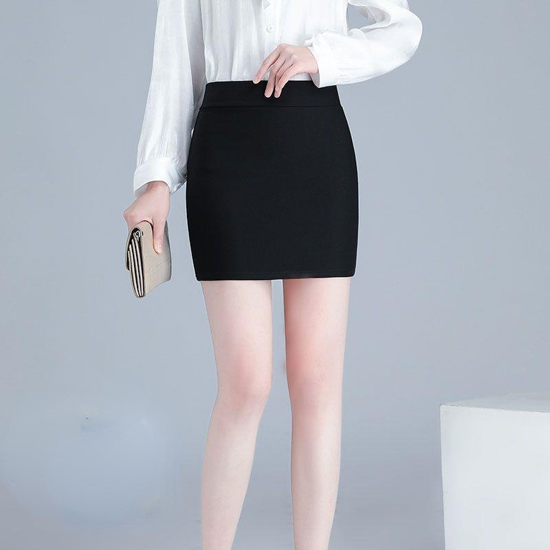 超短裙女夏季包臀裙短裙职业半身裙弹力一步裙包裙正装黑色工作裙