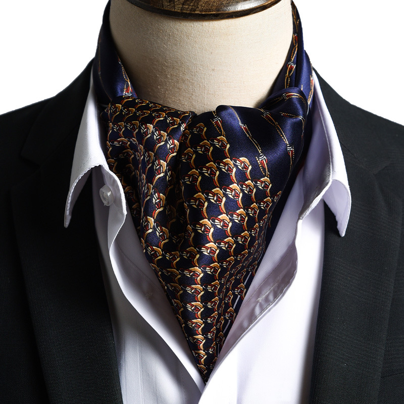 男士丝巾真丝小方巾腰果花男春秋西装衬衫领口巾商务复古薄款围巾