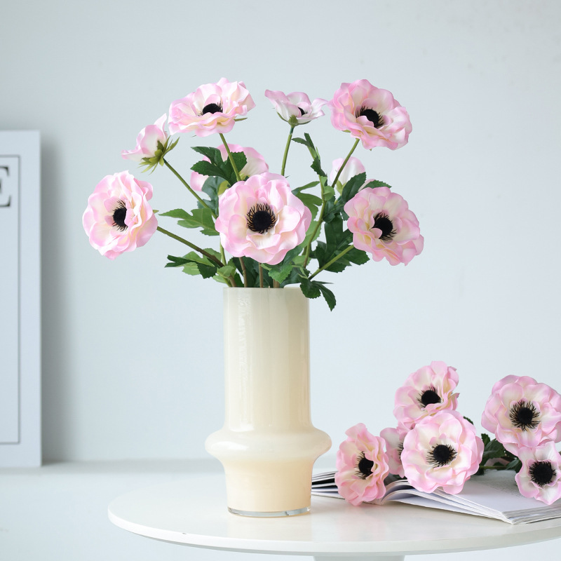 Single Stem 3 Head Anemone Artificial/Fake Flower Artificial Flowers Artificial Flower Wholesale Factory Wholesale Flower Arrangement Accessory