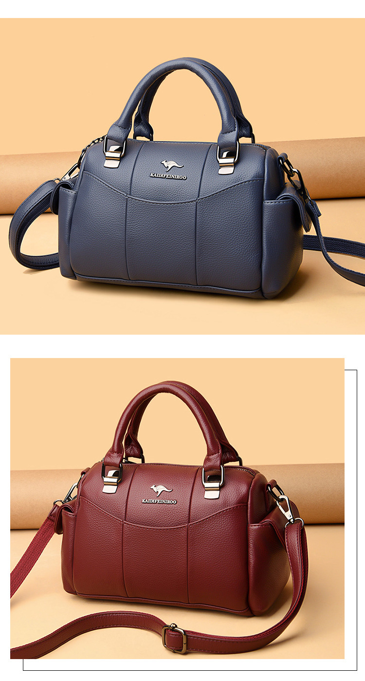 袋鼠品牌真皮女包2021新款时尚百搭女士高端大气单肩斜挎手提包女