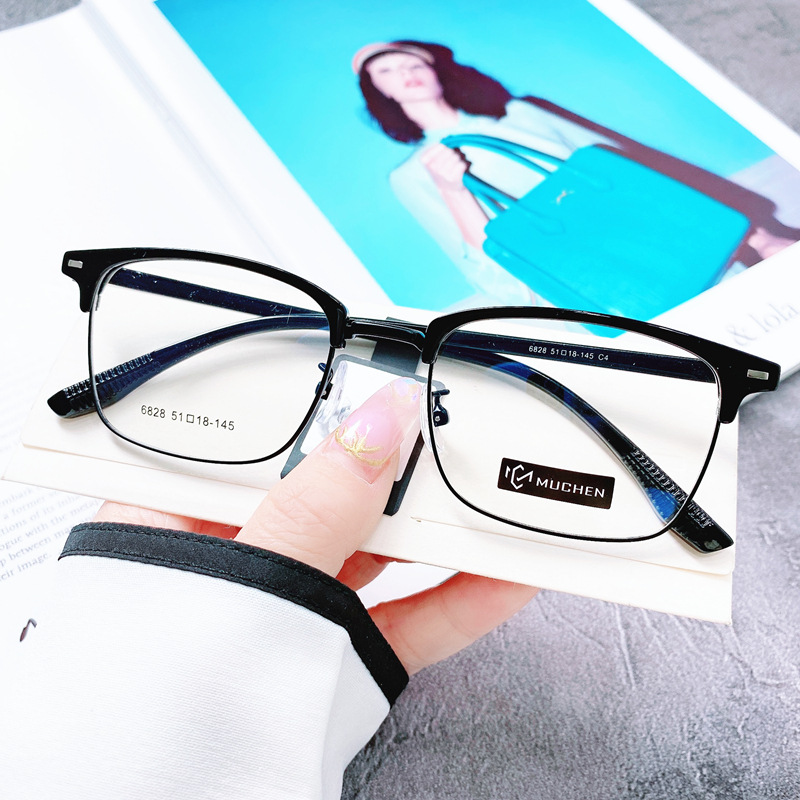 眉毛眼镜架 tr90超轻 复古眉毛眼镜框 男款眼镜架 6828