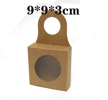 牛皮纸挂钩盒 圆形开窗礼品盒 饰品挂耳纸盒酒瓶盒-阿里巴巴