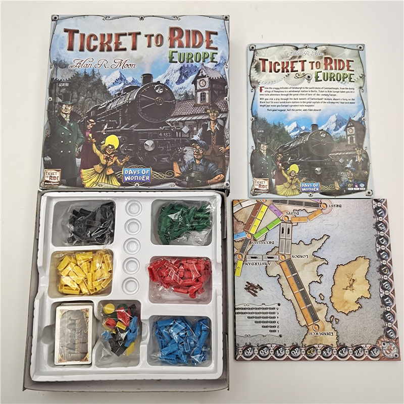 European Ticket to Ride English Card Game European Riding Ticket Desktop Game Ticket T