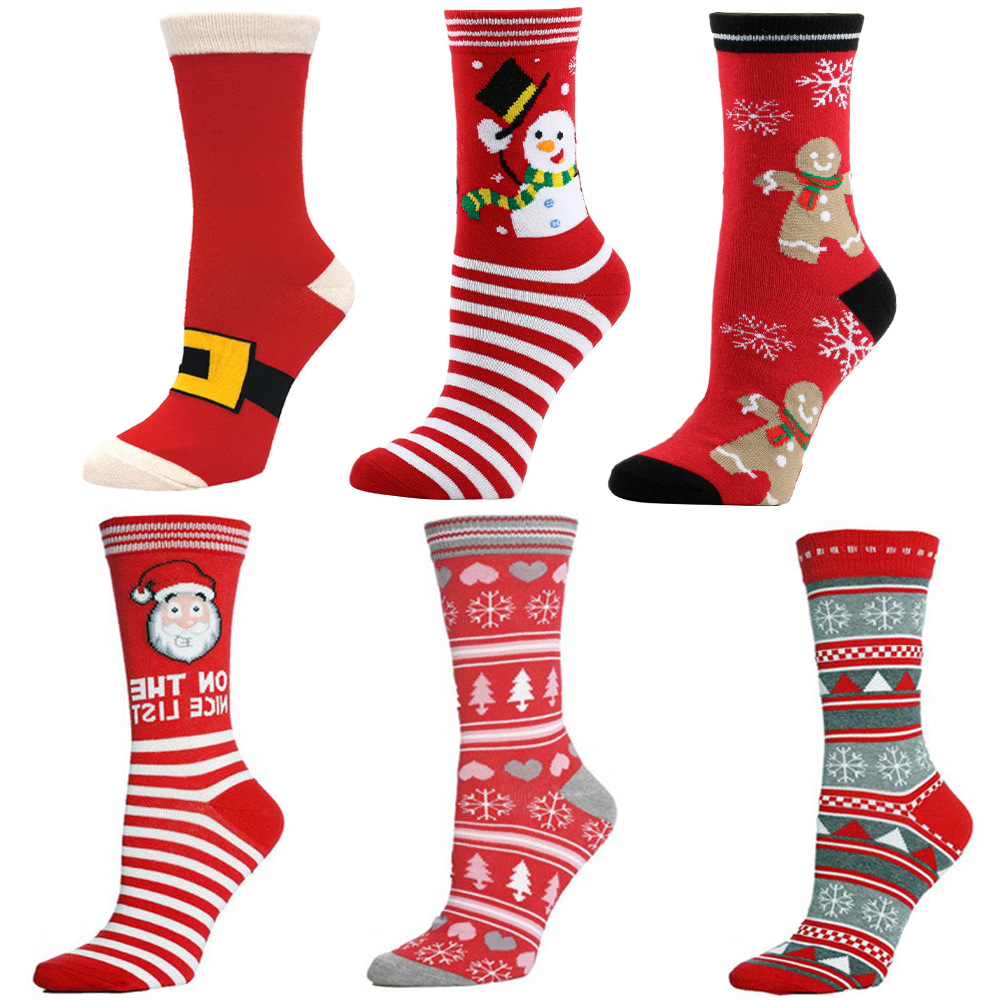 cross-border christmas stockings new elk women‘s socks men‘s socks personalized mid-calf length socks biscuit man figures socks socks socks christmas cotton socks