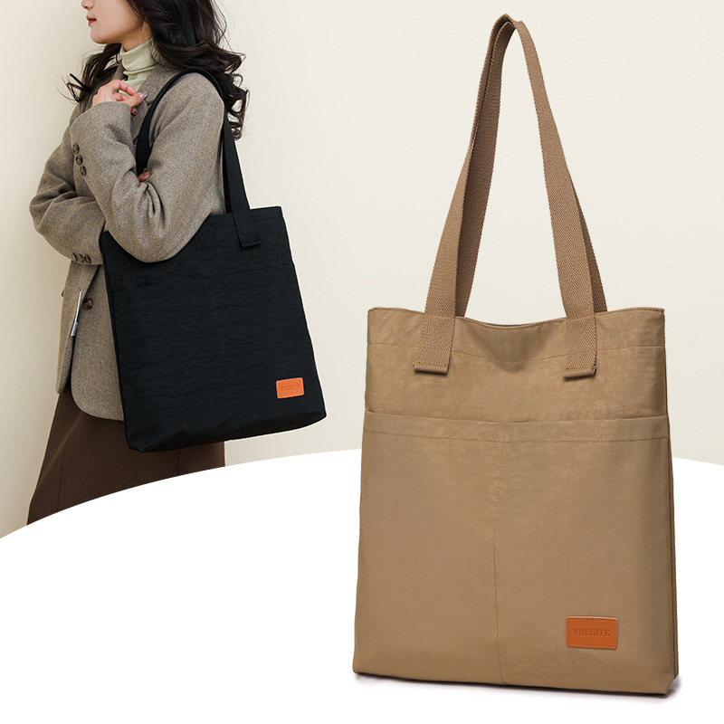 帆布包休闲逛街纯色单肩包新款韩版女士手提包轻便防泼水尼龙布包