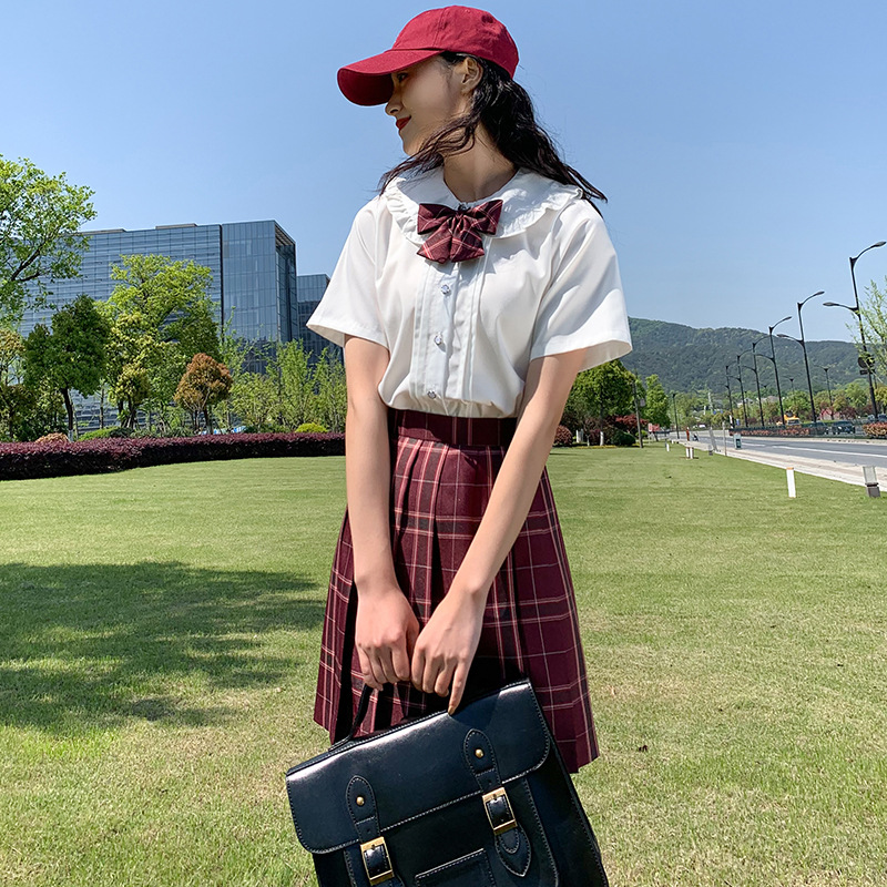 中牌制服馆沙华原创jk格裙虾滑短裙半身裙正统jk制服水手服掉落相似