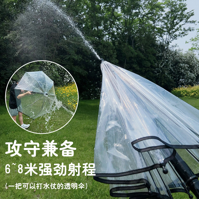 水枪儿童玩具喷水透明攻防雨伞呲滋水枪沙滩漂流抽拉式打水仗神器