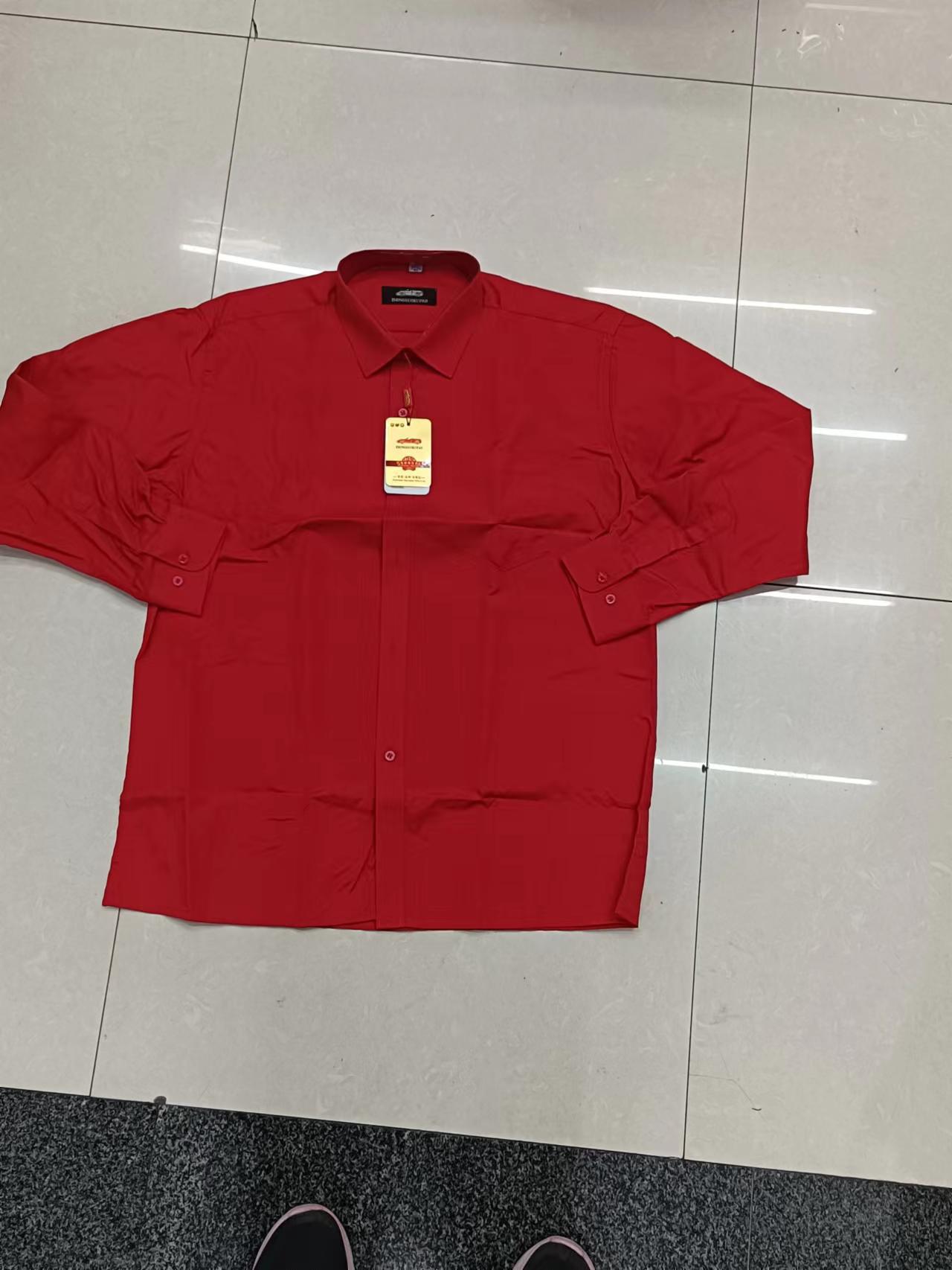 Men's Red Shirt Old Friend Performance Show Birth Year Long Sleeve Men's Shirt Casual Shirt Factory Wholesale