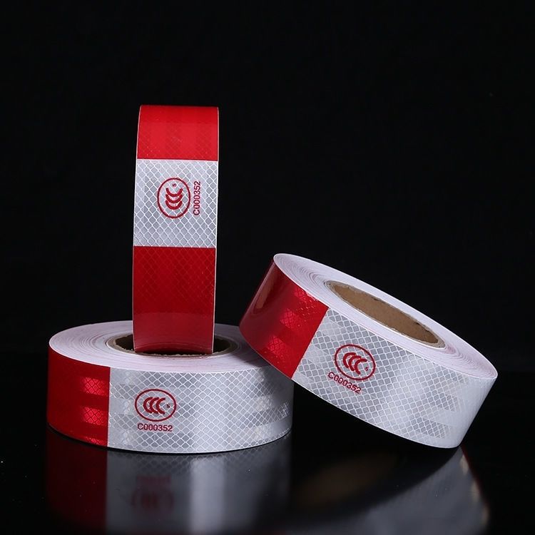 货车年检室外红白反光贴夜间反光条晶格反光胶带车身反光警示贴纸