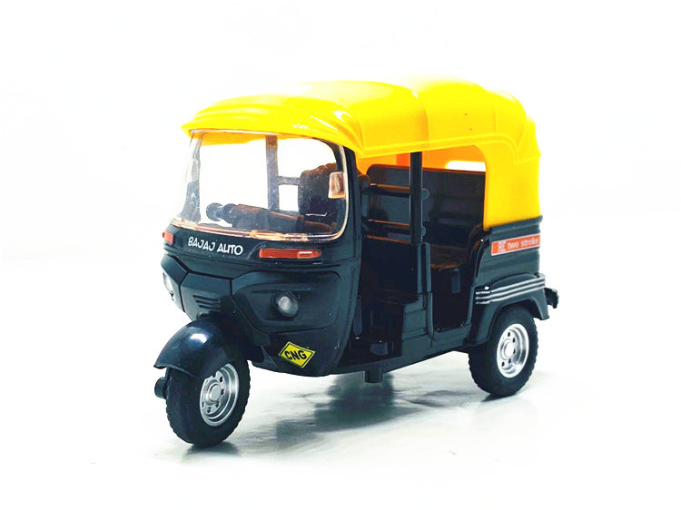 盒装1:14印度蹦蹦三轮车仿真合金小摩托车模型儿童玩具带声光回力