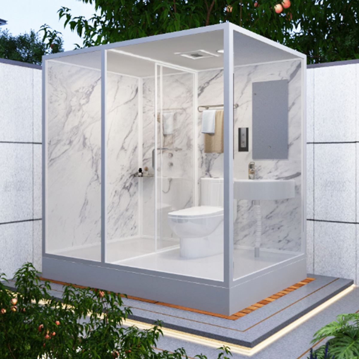 整体淋浴房厂家直销一体式卫生间宿舍农村户外洗澡房集成沐浴厕所