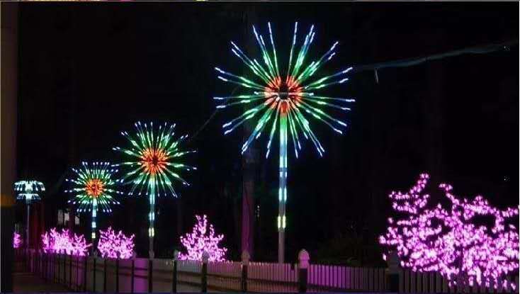led烟花灯爆闪礼花元旦节日风车灯户外防水公园广场亮化景观灯具