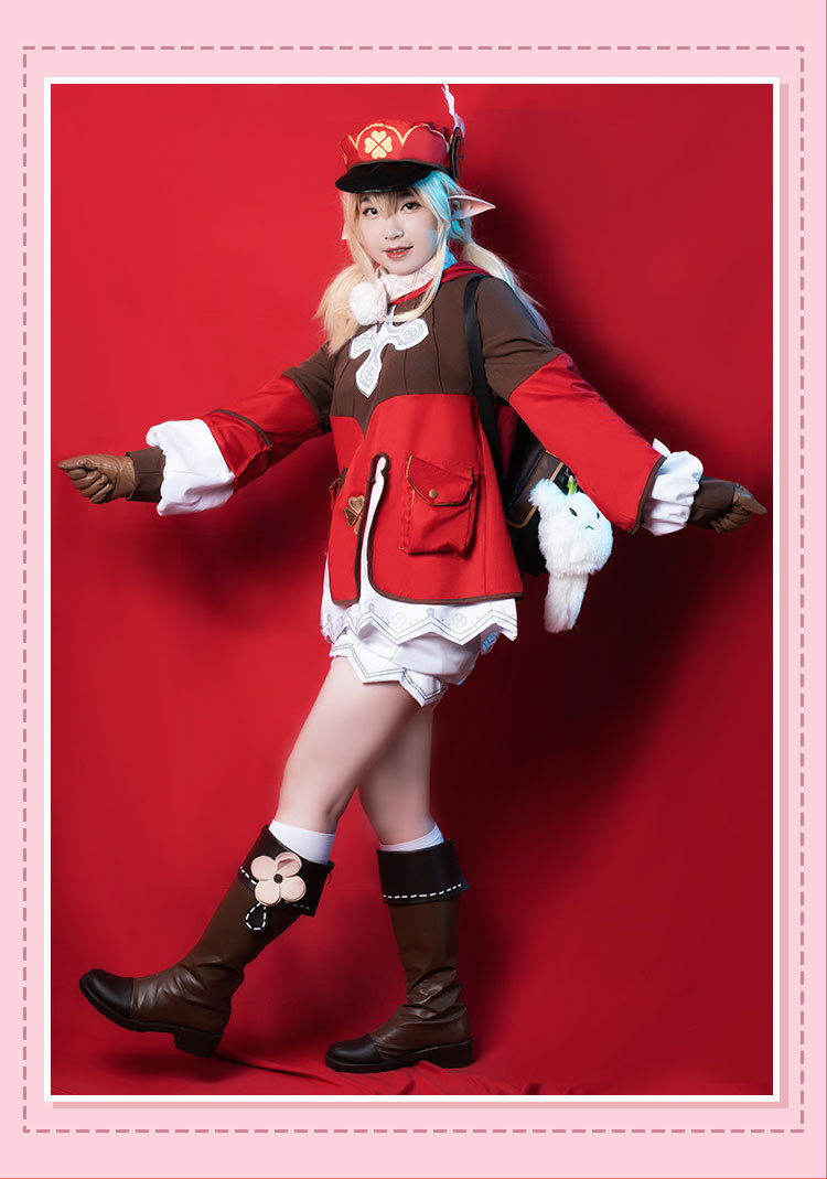 原神cos服 儿童亲子可莉衣服 背包假发可爱萝莉套装cosplay服装女