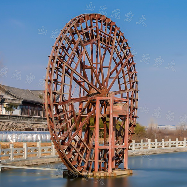 仿真电动旋转黄河大水车 户外提水灌溉工具 农耕园互动体验道具