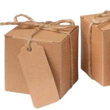 跨境欧式婚礼糖袋 复古牛皮纸喜糖盒子纸盒包装点心盒创意diy盒子