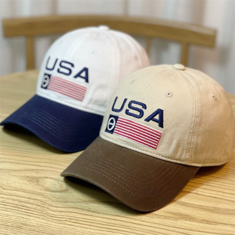 2023 New Fashion Brand Outdoor Embroidered Baseball Cap Summer Trend Sun Hat Men's and Women's Color Matching Peaked Cap Generation Hair