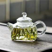 创意纯手工茶壶方形壶小容量耐高温玻璃绿茶茶具一人泡茶壶家用大