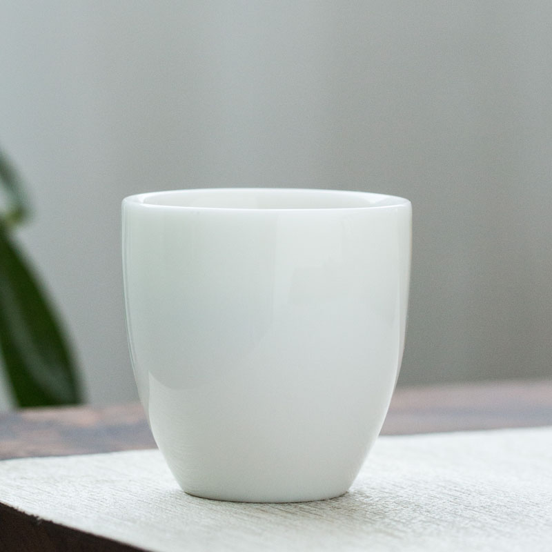 38n100毫升羊脂玉瓷大号品茗杯功夫茶具单杯主人杯茶杯纯白 德化
