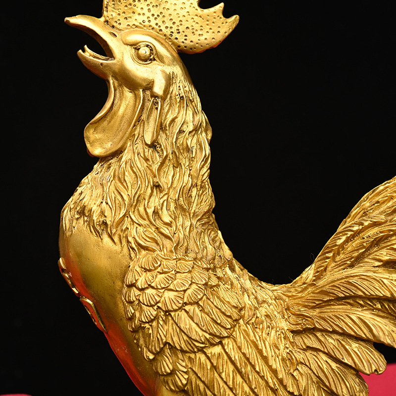 纯铜鸡 摆件铜公鸡金鸡元宝鸡 家居客厅吉祥如意工艺品十二生肖鸡