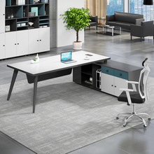 新款黑白CEO办公桌现代简约钢架组合办公家具经理主管办公桌批发