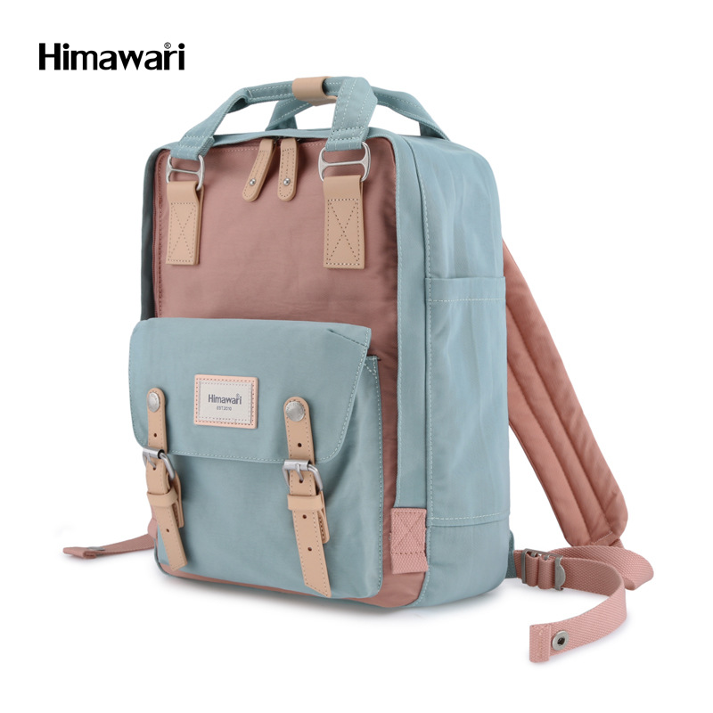 Himawari Japanese and Korean Nylon Colorblocking Backpack Donut Men's and Women's Schoolbags Backpack Casual Daily Computer Bag