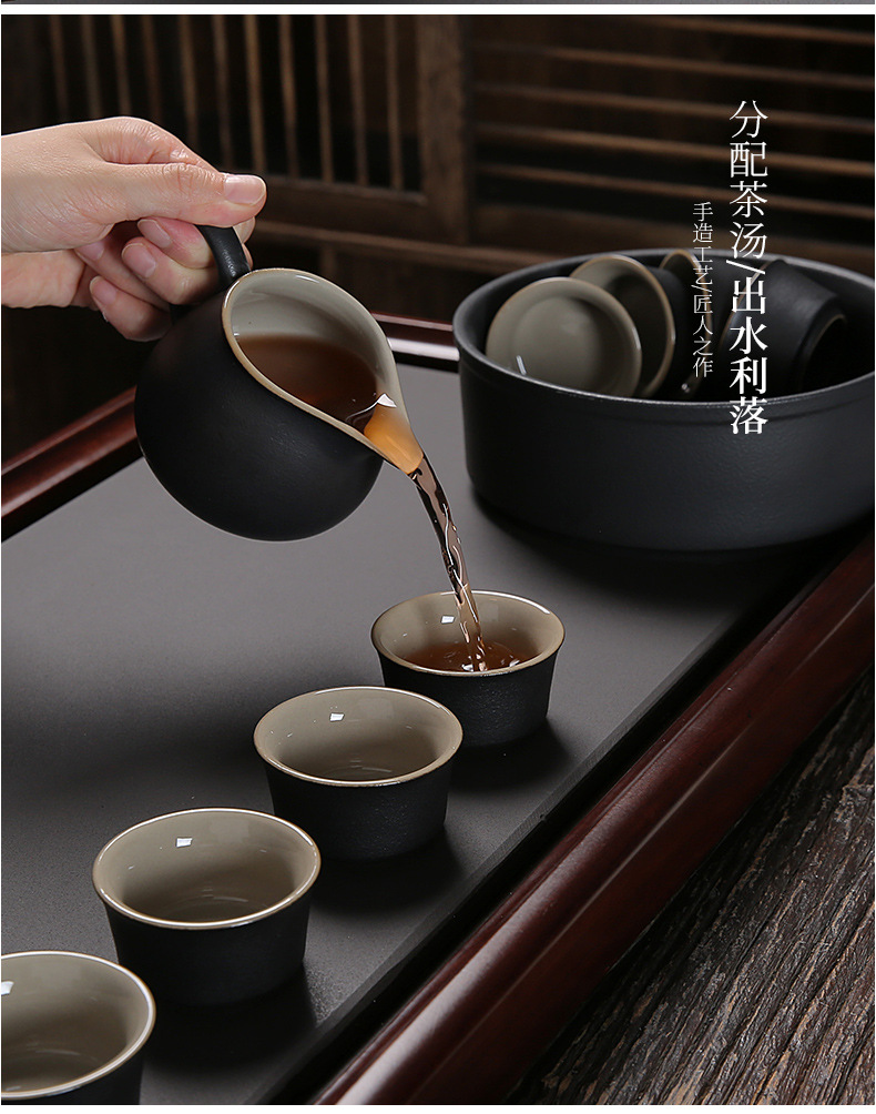 德化黑陶茶叶罐锡纸茶罐空罐便携小号随身密封储茶罐功夫茶具配件