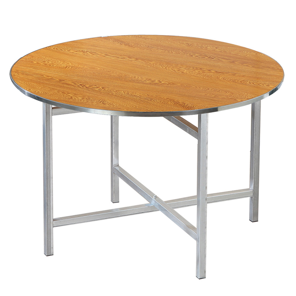 1v0h批发圆桌家用折叠简约圆台面板转盘餐桌商用租赁桌食堂大排档