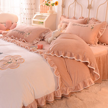 韩版公主风床裙四件套全棉纯棉网红少女床单花边被套床上用品床罩