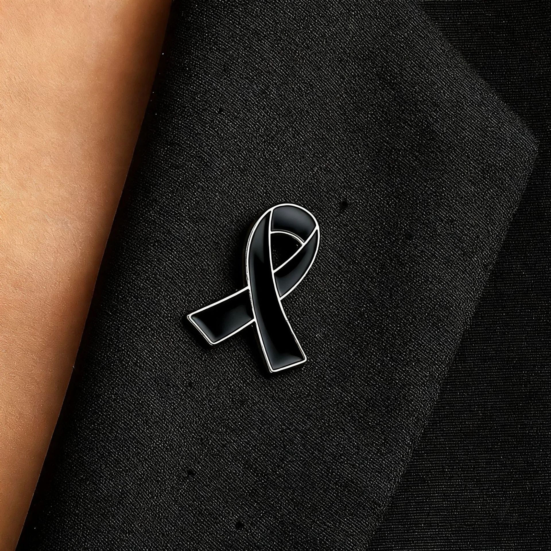 黑色滴油粉色丝带胸针合金徽章关爱乳腺公益活动宣传标志logo配饰