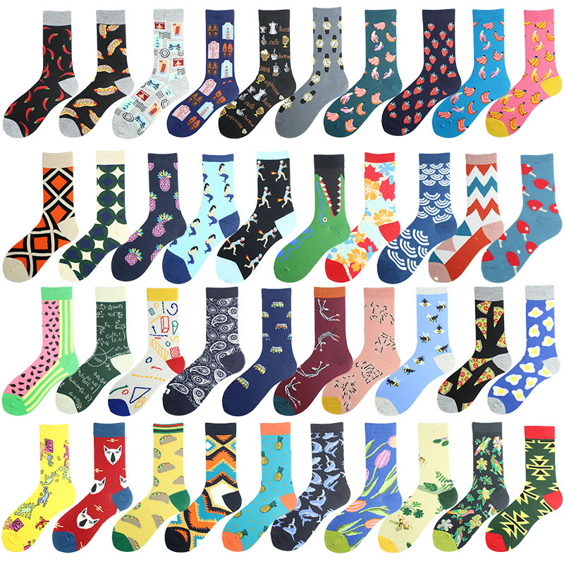 Popular Cross-Border Foreign Trade Socks European and American Adult Trendy Socks Men Instagram Socks Fashion Cotton Trendy Stockings Autumn and Winter Mid-Calf Length Socks Women