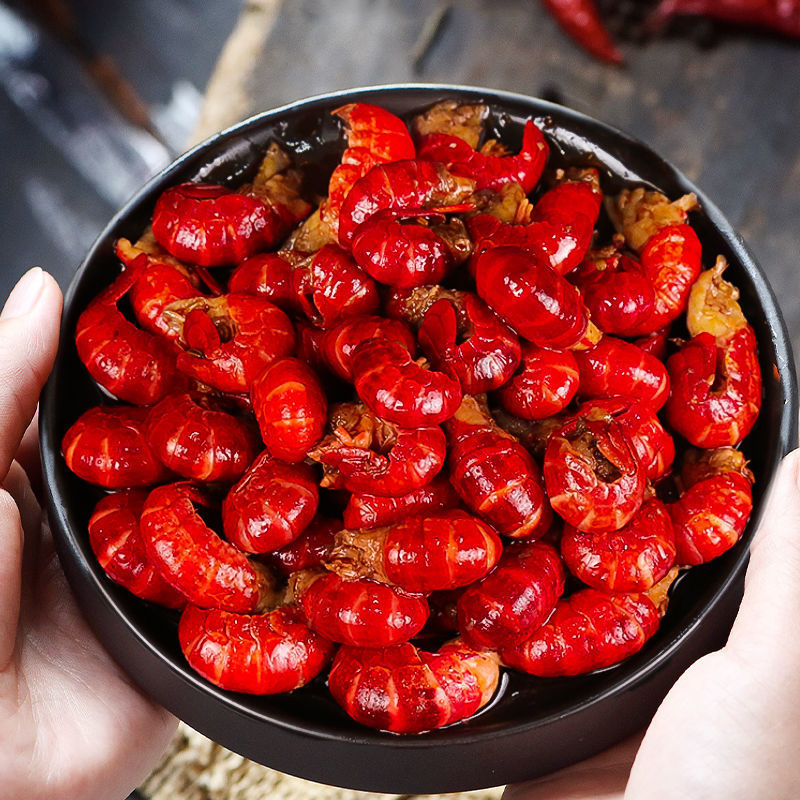 顺丰包邮麻辣龙虾尾熟食加热即食香辣虾球盒装新鲜海鲜虾无头
