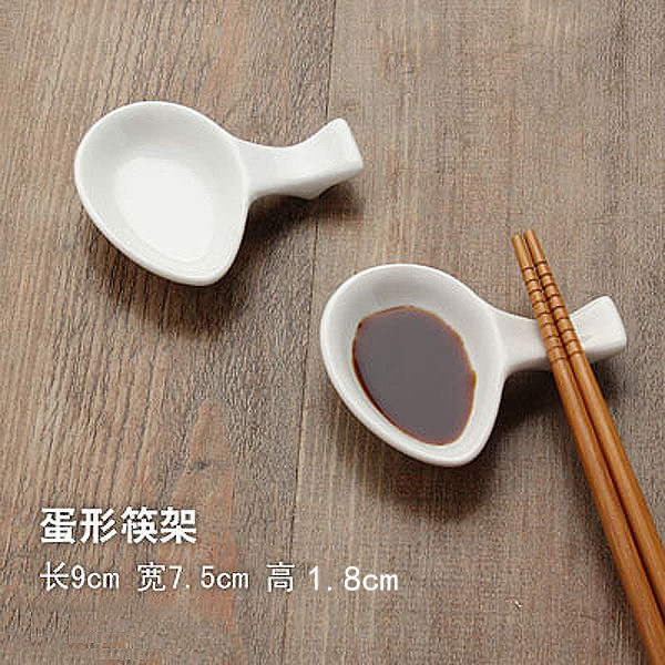 Hotel Porcelain Pure White Ceramic Chopsticks Rest Dining Room Table Ceramic Chopsticks Pillow Chopstick Holder Chopsticks Holder Chopsticks Holder Dual-Use Spoon Holder